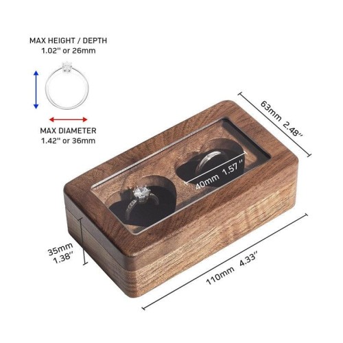 Custom Black Walnut Wedding Ring Box