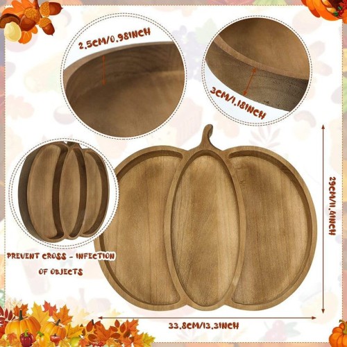 Custom wooden pumpkin shape cutting board snack