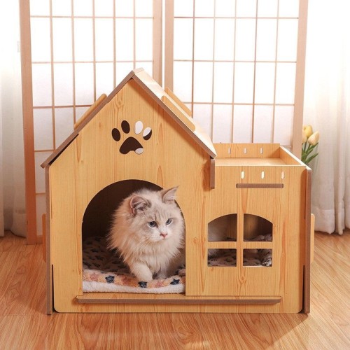 Custom woodwork pet cat house