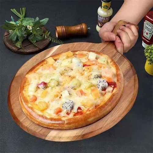 Silk wood pizza bread fruit plate