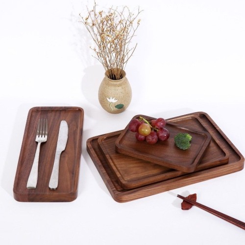 Black walnut breakfast plate, bread snack plate