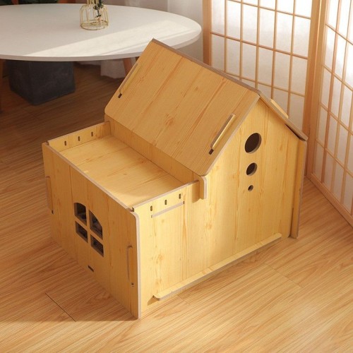 Custom woodwork pet cat house